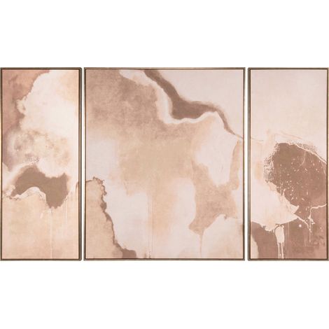 Tableau mural abstrait brun en triptyque - brun et beige (1/5)