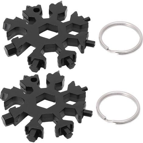 Clé à neige multifonctionnelle en acier à haute teneur en carbone (lot de 2), noire (1/5)