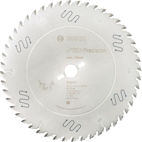 Lame de scie circulaire Top Precision, idéale pour le bois, 315 x 30 x 3,2 mm, 48 dents