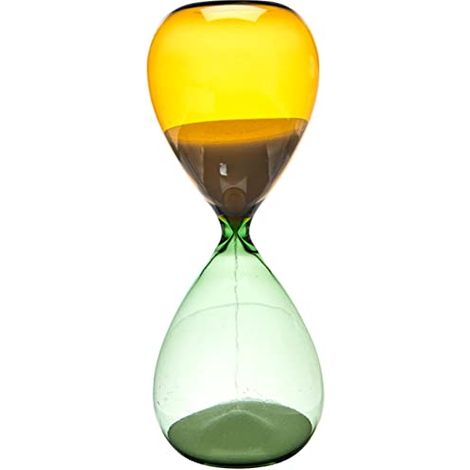 TFA Dostmann Clessidra arancione-verde, 18.6009.02.41, durata 15 minuti, orglass, timer, oggetto decorativo, in vetro, sabbia, (L) 73 x (H) 190 mm (1/3)