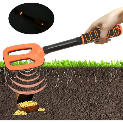 Détecteur de métaux à tête carrée et à perche courte, détecteur portatif entièrement étanche, pour la chasse au trésor, capteur de positionnement, détecteur de métaux rechargeable par USB, orange. (1/5)