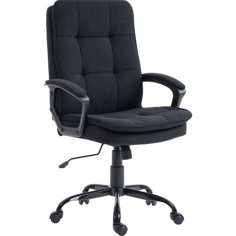 Sedia da ufficio imbottita in tessuto regolabile con braccioli nero MODENUIT (1/4)