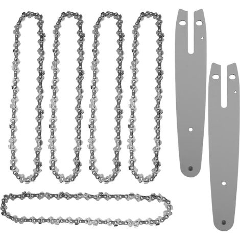 5-teiliges Set 6-Zoll-Mini-Kettensägenketten mit 2 Ersatzteilen, inklusive Ersatzkettenschiene für tragbare Mini-Elektrokettensägen (ohne Zubehör) (1/5)