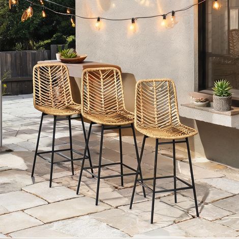 Tabouret de bar jaune en acier PE 52 x 42,5 x 102 cm (1/5)