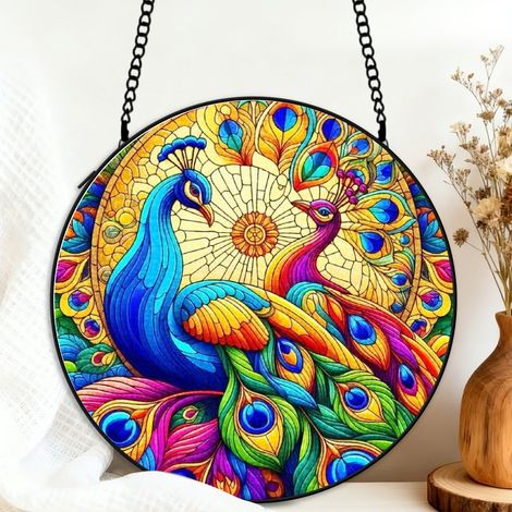 Attrape-soleil papillon vitrail 9 cm décoration fenêtre suspendue animal coloré cadeau femme (1/5)