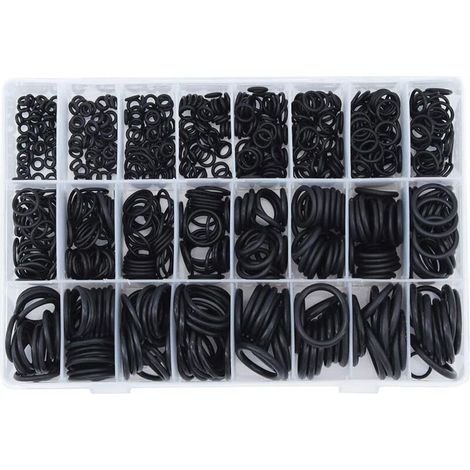 Assortiment de 740 joints toriques en caoutchouc nitrile – 24 tailles pour étanchéité – Résistance à l'huile et aux températures - Applications variées