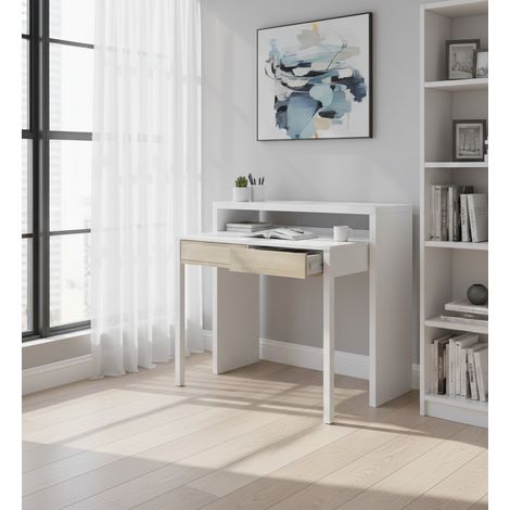 Scrivania - 2 Cassetti Supporto pc, Bianco, -, 98.5x36x87.5h cm Recife