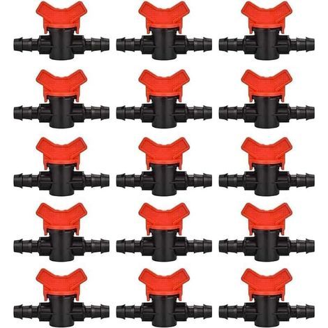 Lot de 15 Vanne Commutation d'Irrigation, Robinet d'arrosage goutte à goutte 16mm, valve 16 mm (1/5)