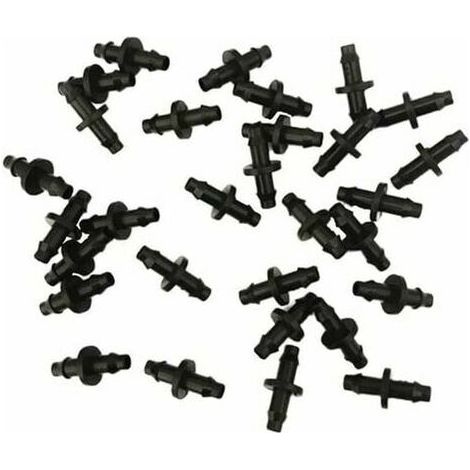 100 Stück 4/7 Widerhakenverbinder, Bewässerungsarmaturen-Set, gerade Widerhakenverbinder für Tropfbewässerungsschlauchsystem (schwarz) (1/4)