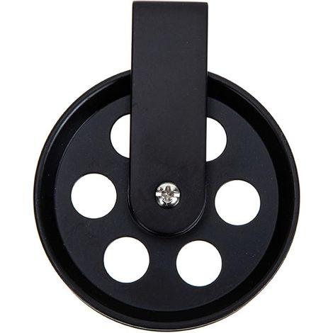 Murale Accessoires D\'Éclairage Cintres Métalliques Robustes Roue De Poulie Rétro Noir Poulie De Roue Vintage Roue Simple Petite Poulie En Fer Forgé (1/4)