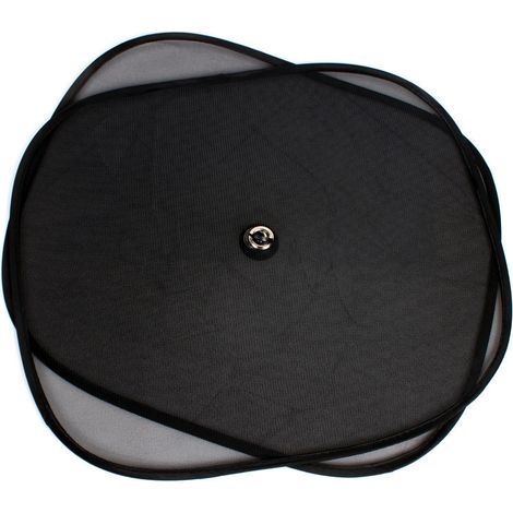 Dos parasoles laterales plegables, microperforados, de tres capas y color negro, para proteger el interior del coche del sol. 100% poliéster de alta calidad. (1/2)
