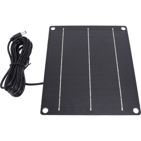 Chargeur solaire avec interface CC, panneau solaire monocristallin en silicium 6V 6W pour téléphone, panneau d'affichage et caméra de sécurité (1/5)
