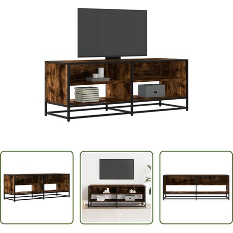 vidaXL Metall - TV-Schrank Räuchereiche 120,5x40x46 cm Holzwerkstoff und Metall (1/5)