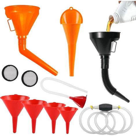 14-teiliges Trichter Set mit Handpumpe für Öl und Flüssigkeiten (1/5)