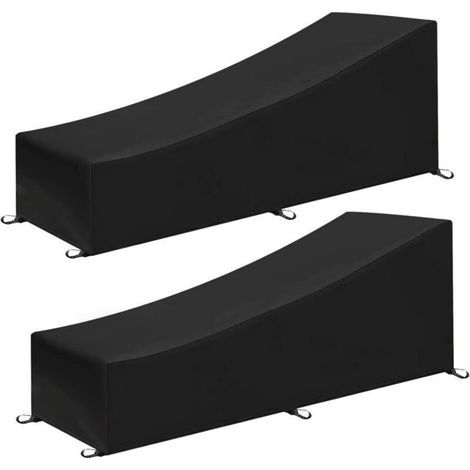 Housse de Chaise Longue de Jardin, 2PCS Housse de Chaise Longue Exterieur Imperméable et Coupe-Vent en Tissu Oxford 210D pour Patio extérieur (1/4)