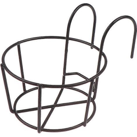 Panier mural suspendu en fer (1 pièce) - Pot de fleurs suspendu pour balcon ou jardin - Support rond pour plantes suspendues - Support pour bonsaï avec vue sur la fenêtre - Décoration de jardin