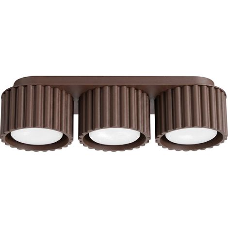 Plafones AURA marrón aluminio 3xGx53 32.5cm Sollux (1/2)