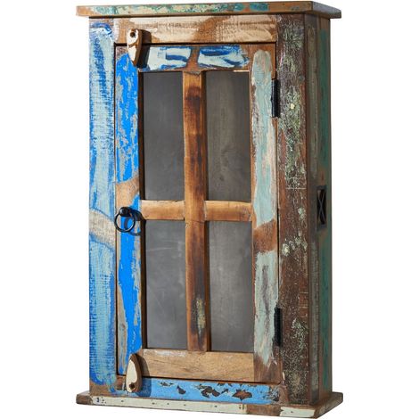 Hängeschrank Altholz 44x21x71 mehrfarbig lackiert NATURE OF SPIRIT 102