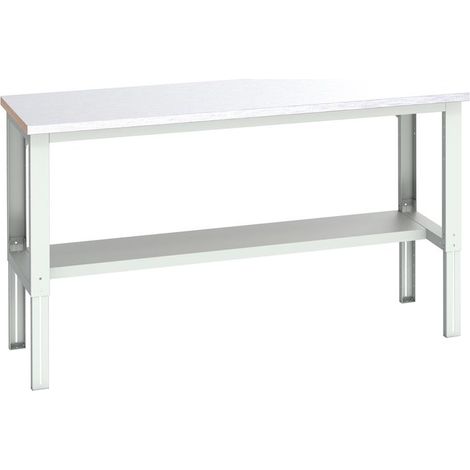 Bott 41003663.16V Cubio Adjustable Bench with Half Shelf, Steel Clad Top 2000 x 750mm