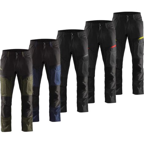 Pantaloni da lavoro multitasche Blaklader 1456 Service - 52 (EU) - Nero/Rosso (1/5)
