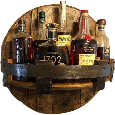 Étagère murale bois vintage, présentoir bouteilles alcool, rangement vin bar/cuisine