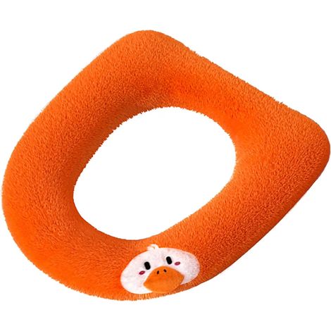 Couvre-Abattant De Toilette Rembourré - En Coton Tricoté Extensible - Pour Abattants Ronds - Lavable À La Main - 1 Pièce