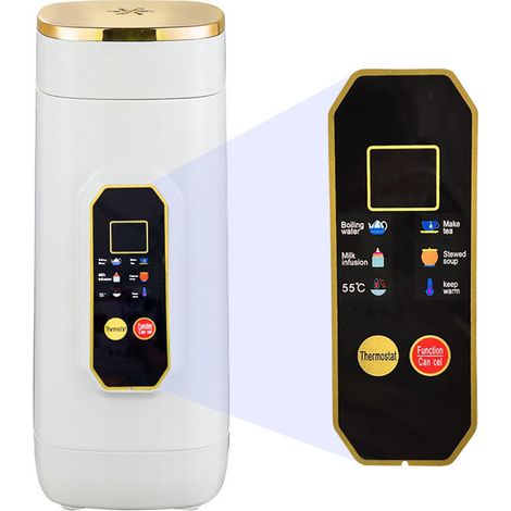 Bouilloire électrique, 450 ml, 6 réglages de température, affichage LED, acier inoxydable 304 (1/5)