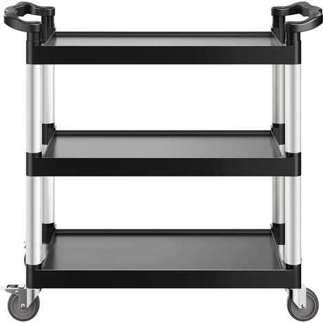 Chariot Utilitaire 3 Niveaux, 500 lbs Capacité, Roues Pivotantes 360°, Chariot de Service Alimentaire pour Bureau et Cuisine (1/5)
