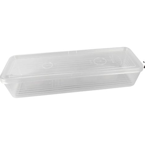 Recipientes para almacenar alimentos, diseño rectangular alargado, plástico reutilizable, 4 pequeños transparentes. (1/2)