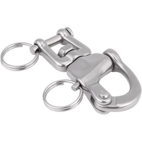 Manille à ressort rotatif pour fourche marine, connecteur de chaîne en acier inoxydable 316 (70mm) (1/4)