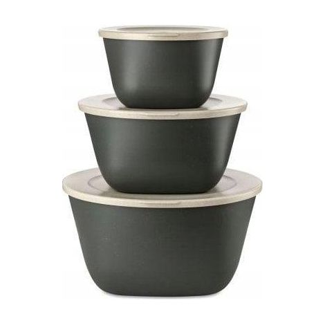 Koziol Set di scatole di stoccaggio per cucina beige nero