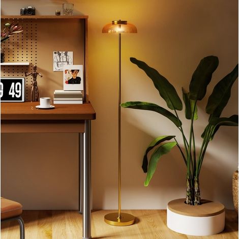 Lámpara de pie LED 134 cm, luz cálida 3000 K, interruptor de pie, bronce DESVIAE (1/5)