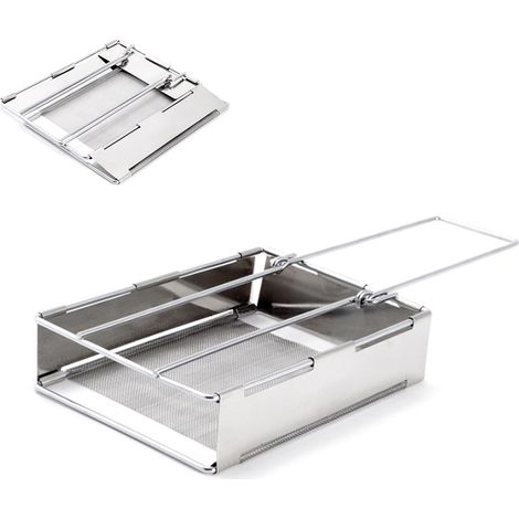 Grille à Saucisses Acier Inoxydable Pliable Compacte Idéale pour Camping et Pique-nique en Extérieur (1/4)