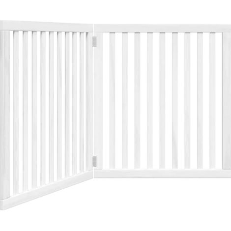 Puerta de seguridad plegable para perros de 2 paneles 160 cm madera de álamo blanco 020023041 (1/5)