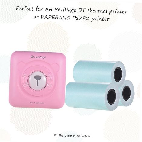 Printable Sticker Paper Roll Direct Thermal Paper with Self-adhesive 5730mm(2.171.18in) for PeriPa