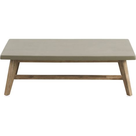 Table basse Atesso Collection en bois d'acacia avec plateau léger en ciment (1/5)
