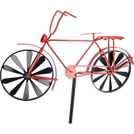 Fahrrad-Windspiel im Vintage-Stil, Metall, Eisen, Fahrrad-Windspiel, Dekoration für den Garten, Rot (1/5)