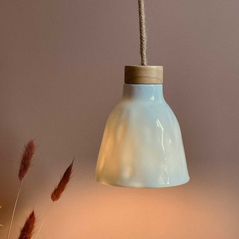 Suspension lampe Baladeuse Rosinette simple émail brillant (1/5)