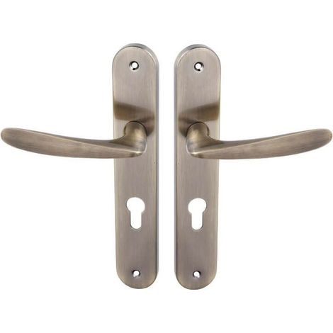 Manija de puerta en placa larga GOA Patina 72 mm (1/3)