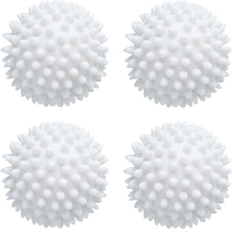 Lot de 4 boules de sèche-linge, boule de lavage pour lave-linge, boules pour des vêtements plus moelleux, boules de lavage réutilisables pour lave-linge (Blanc) (1/5)