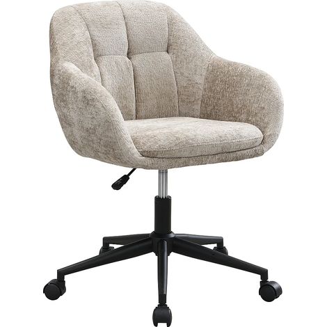 Chaise de bureau - Tissu texturé - Beige - Hauteur réglable - LASSANDRA (1/5)