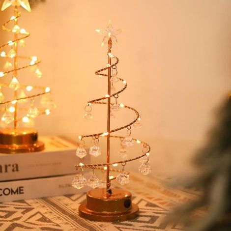 Lumières de sapin de Noël LED, pendentif en cristal acrylique blanc pour intérieur, décoration de Noël à suspendre (1/4)