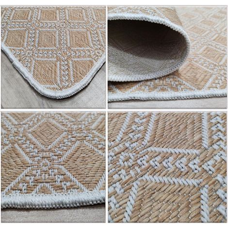 Tapis extérieur et intérieur Rond, en Corde Rustique, Toucher agréable pour terrasse, Jardin et Salon (1/5)