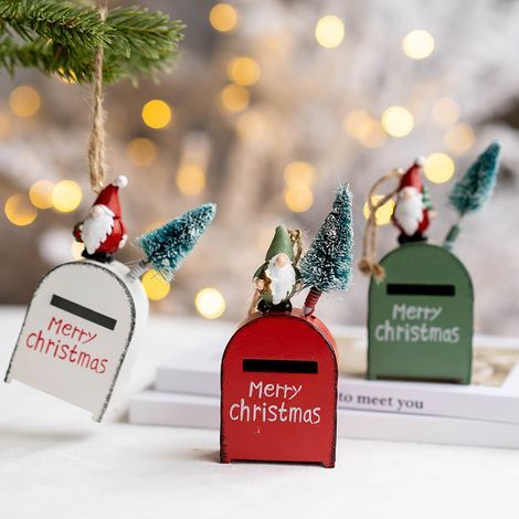 Set mit 3 weihnachtlichen Briefkastendekorationen, Briefkastendekorationen in Form eines Weihnachtsbaums (1/5)