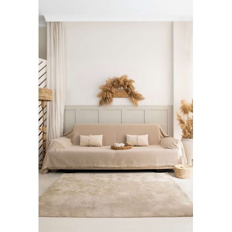 Funda de sofá, manta de sofá Cover 180 Cmx300 Cm 100% RECYCLED Beige