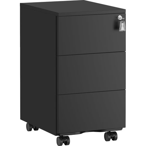 Caisson de Bureau, Métallique, Verrouillable, 3 Tiroirs (1/5)
