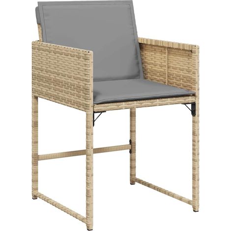 Garden Chairs with Cushions 4 pcs Mix Beige Poly Rattan vidaXL (1/5)
