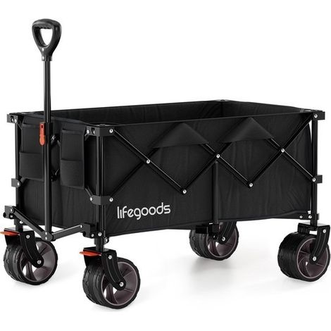 [JAMAIS UTILISE] LifeGoods LifeGoods Wagon - XL - pliable - 200L - 150KG de capacité de charge - noir (1/5)