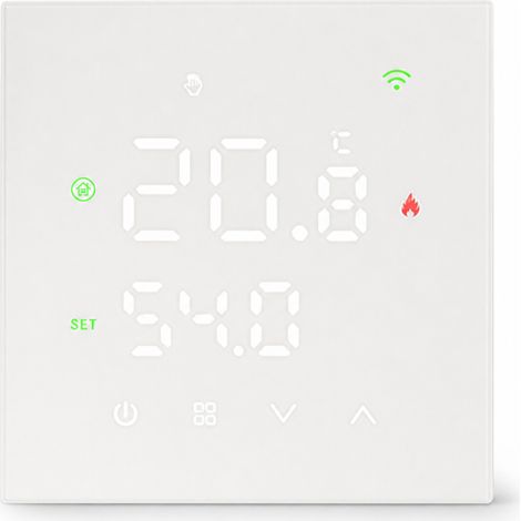 Thermostat WiFi TUYA pour Chauffage au Sol Électrique, 16 A, Blanc, Contrôle par Application Mobile et Température Réglable (1/5)