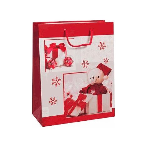 Duni Geschenketüte Christmas Mood rot/weiß 26 x 32,4 cm